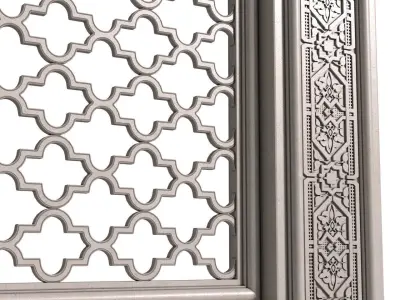 Fence in oriental style 3D model