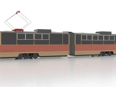 Tatra KT4Dt Low Low-poly 3D model