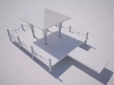 Lotus Yoga Pavilion 3DS Max Vray Corona Low-poly 3D model