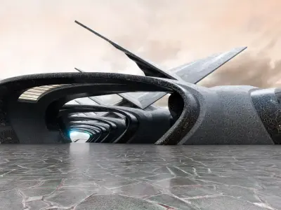 Parametric Architectural Passage- Architectural Background- V2U5 Low-poly 3D model