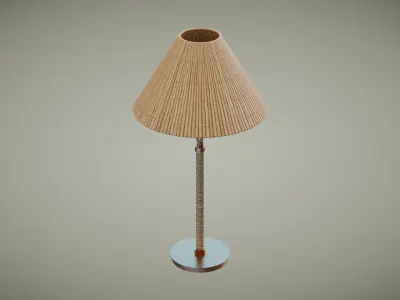 Rattan Table Lamp Low-poly 3D model