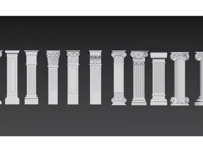 European-style plaster column 3D model