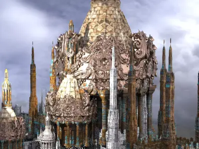 Palace Golden glory Domes 3D model