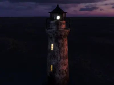 Old Lighthouse Low-poly 3D model