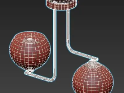 Vitaluce-V4944 two light semi-flush fixture with frosted glas... 3D model