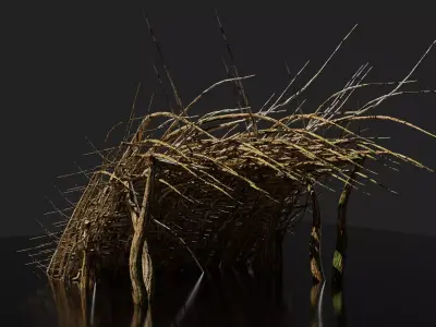 Forest - Wooden Shelter No3 Low-poly 3D model