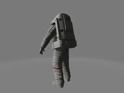 animated astronaut Low-poly 3D model