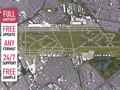 Mexico City Airport Low-poly 3D model