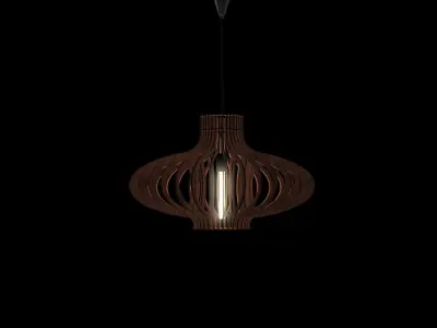 Wood Pendant Lamp 3D model