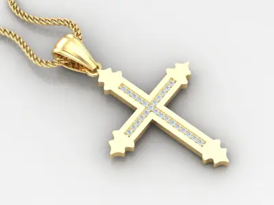 Cross Light Gold 4CP079 3DM STL 3D model