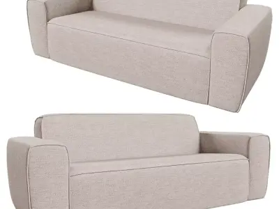 Modern Block 3 Seater Sofa  3D model