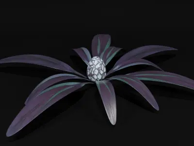 Tropical Alien Plant Low-poly 3D model