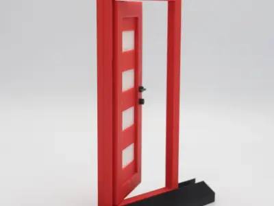 Functional Door style 6 multi-color and multi-material features  3D print model