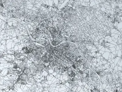 Dresden Road Network and Streets 3D model