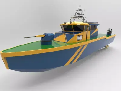 Offshore Patrol Vessel Low-poly 3D model purchase