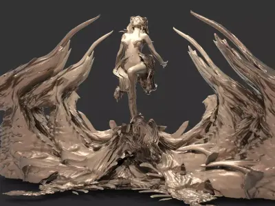 Celtic Nymph with stand  3D model