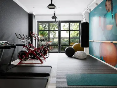 D5 render fitness room scene 3D model 3D model