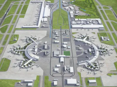 Jakarta Soekarno-Hatta International Airport - CGK Low-poly 3D model