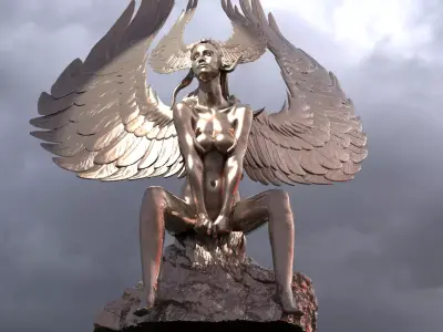 Egyptian goddess form Anatomy Siting Sculpture 8  3D model