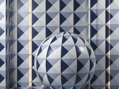 4k - 2color - Art Geo Cement Deco Tiles -Seamless - pbr Texture