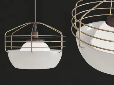Chandelier collection low poly 3d model with balls Low-poly 3D model