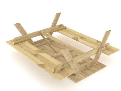 Picnic Table Low-poly 3D model