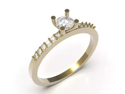 wedding solitaire stl 3d printable ring model sr0121 3D print model