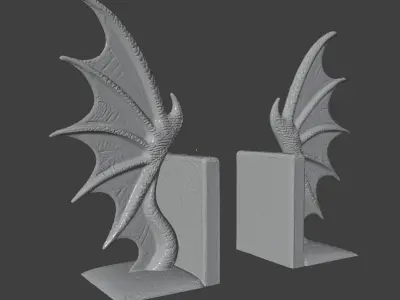 Dragon Wings Bookends 3D print model
