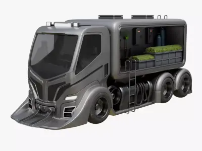 Futuristic Landscaping Truck 3D model