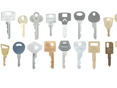 Flat key collection 3D model