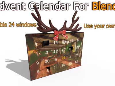 The Hunter Christmas Advent Calendar Free low-poly 3D model