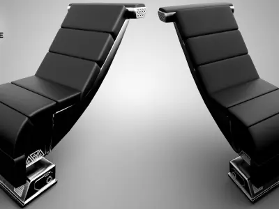 Seat Sci-Fi game-ready Low-poly 3D model