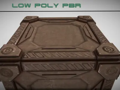 Sci-Fi Crate Low-poly 3D model