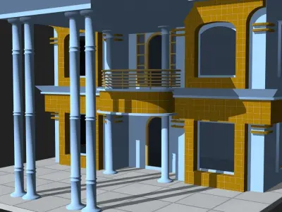 3d House Building Low-poly 3D model