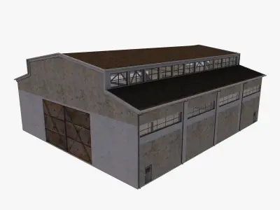 industrial building warehouse 7 Low-poly 3D model