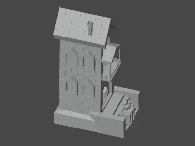 house or school carton 3D model
