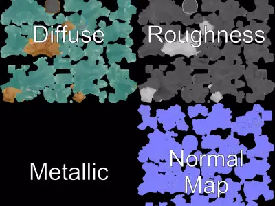 Turquoise Coral model pack Low-poly 3D model purchase