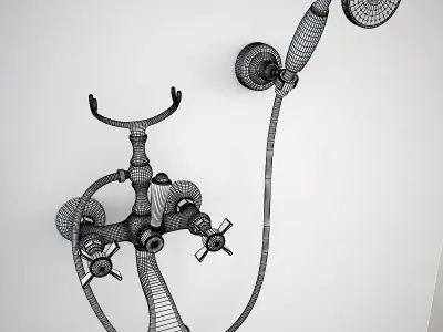 Classic Bath Mixer with Shower 3D model