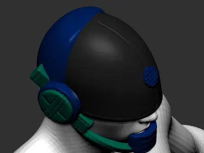 High quality scifi helmet high poly sculpt 3d printable ver 3 3D model