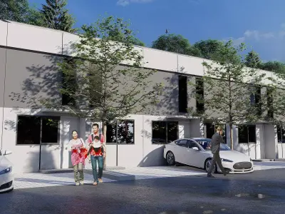 Narrow Modern House 3D Model 3 3 x 11 5 M Skp Lumion and DWG 3D model