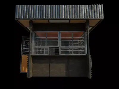 Old Dirty Soviet Kiosk Low-poly 3D model