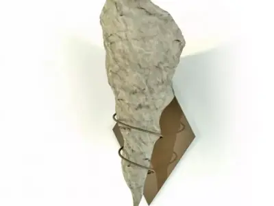 Stone Lamp And Metal Holder 3D model