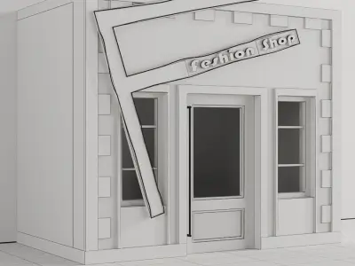 Children playhouse Fashion shop for kids Low-poly 3D model
