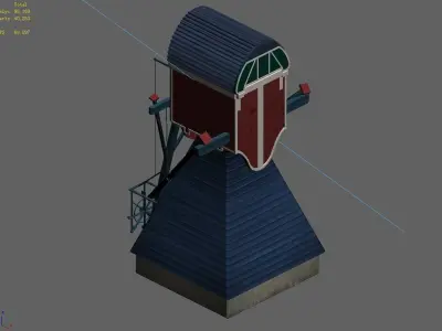 Different dimension - building - big windmill 03 3D model