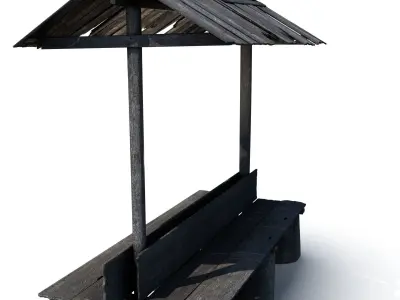Old Country Bench 3D model