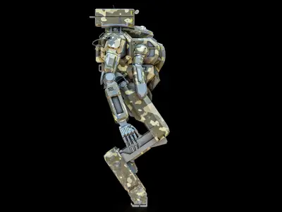  Sci-Fi Combat Mech Exoskeleton Suit - Forest PBR 