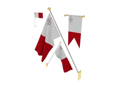 Flags of Malta 3D model