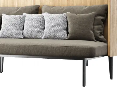 Versus high back loveseat with table  3D model