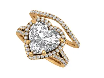 Heart Engagement Ring 3D print model