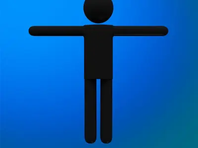 Stickman man 3D model
